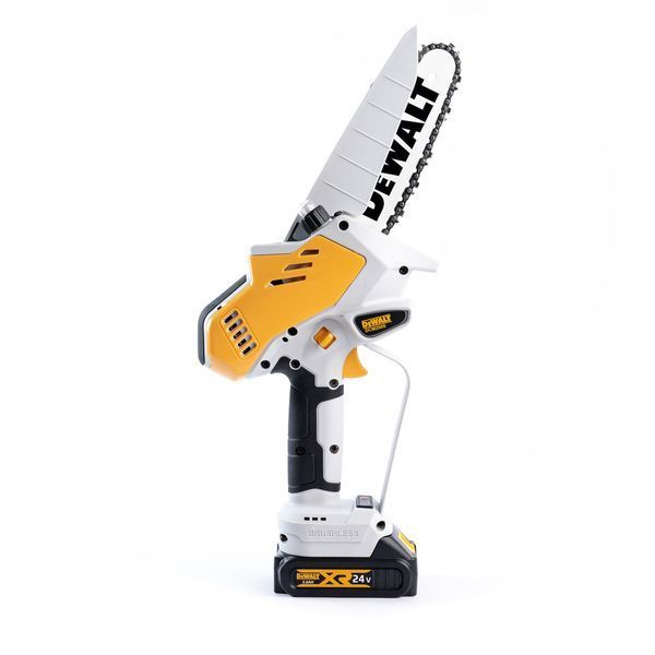 Аккумуляторная бесщеточная мини-пила DeWalt DCM2000 (24V 5Ah) Цепная пила Деволт (шина 15 см + 2 АКБ) для садовых работ 69662 фото