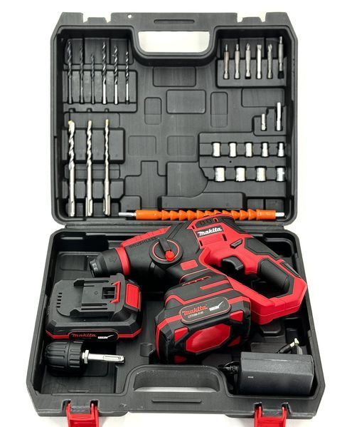 Безщітковий акумуляторний перфоратор Makita 36V-Li Compact Red (36V 6Ah) АКБ Перфоратор Макіта з 18 насадками 2353804917 фото