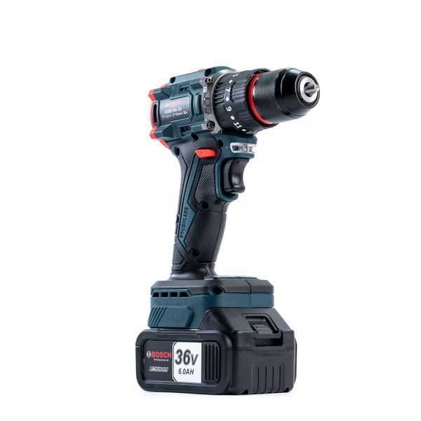 Ударний акумуляторний шуруповерт Bosch GSB186-2li (36V 6Ah) Безщітковий дриль-шуруповерт Бош з набором насадок 77441 фото