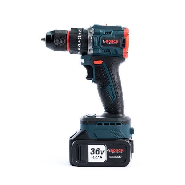 Ударний акумуляторний шуруповерт Bosch GSB186-2li (36V 6Ah) Безщітковий дриль-шуруповерт Бош з набором насадок 77441 фото