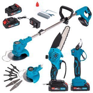 Набор аккумуляторный Makita 3в1 (Пила DUC155Z, Секатор DMT55BL, Триммер UR156DWAE) Садовые инструменты Макита (48V 6Ah) 777106 фото