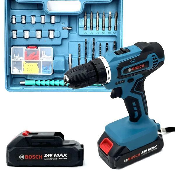 Аккумуляторный шуруповерт Bosch TSR 24-2LI (24V 6Ah) Шуруповерт Бош с двумя АКБ и большим набором оснастки 2196123602 фото