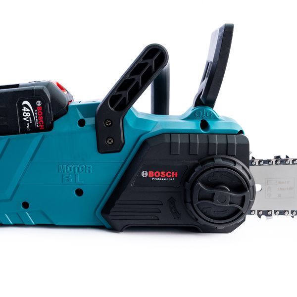 Аккумуляторная бесщеточная пила Bosch GSR340iW (48V 12Ah шина 45см) Цепная пила Бош с 2 АКБ для заготовки дров 77713 фото