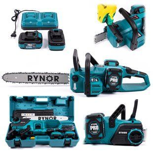 Пила аккумуляторная Rynor VS12 PRO (21V, 5Ah) Бесщеточная цепная пила Райнор шина 40см для дачи с 2 АКБ в комплекте VS 12 PRO фото