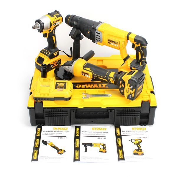АКБ набір 3в1 DeWalt 36V (Гайковерт DCF922 + Перфоратор DCH263 + Болгарка DCG413) Набір Деволт 3в1 2443254110 фото