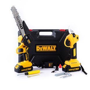 Набор аккумуляторный DeWalt 2в1 (Секатор DCMPP65BL с резом 30мм и Мини-пила цепная DCM160N 20см) АКБ комплект Деволт 36V 77714 фото
