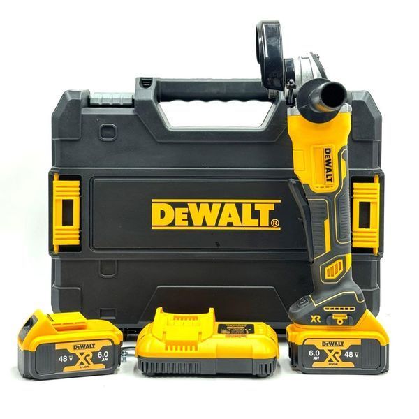 Болгарка аккумуляторная DeWalt DCG413 (48V, 6Ah, диск 125мм) Угловая шлифмашина (турбинка) Деволт с 2 АКБ для дерева и металла 001212 фото
