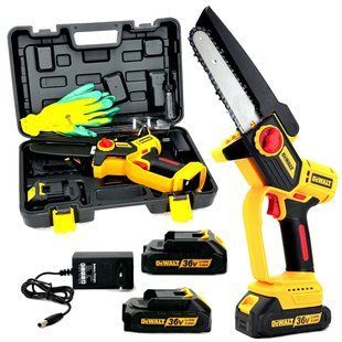 Аккумуляторная бесщеточная пила DeWalt DCMPS520P1 (36V 5Ah шина 15см) Садовая мини-пила Деволт с двумя АКБ в кейсе 35413 фото
