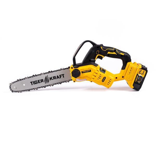 Пила акумуляторна безщіткова TigerKraft TPS90 PRO (21V 5Ah, шина 30см) Пила Тайгеркрафт з 2АКБ для дачі TPS90 PRO фото