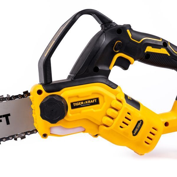 Пила акумуляторна безщіткова TigerKraft TPS90 PRO (21V 5Ah, шина 30см) Пила Тайгеркрафт з 2АКБ для дачі TPS90 PRO фото